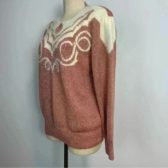 Vintage Pink & Pearl Braemar  by Jeremy Scott sweater. - Picture 6 of 9